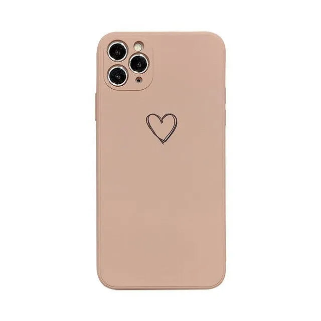 Silicone TPU phone case for Apple iPhone in solid colour options on a white background.