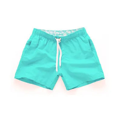 Men's summer surf shorts in plain colour, straight-leg beach pants
