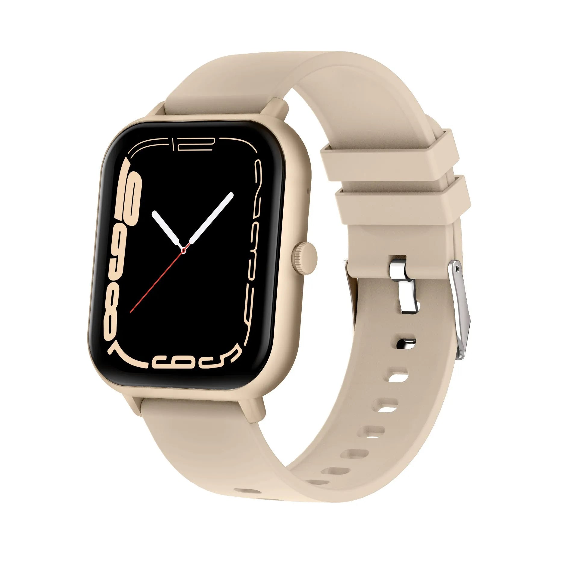 Bluetooth smart watch with AI voice control and heart rate monitoring display on TFT screen