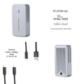 Compact aluminium alloy M.2 NVMe SSD external enclosure for 10Gbps data transfer.