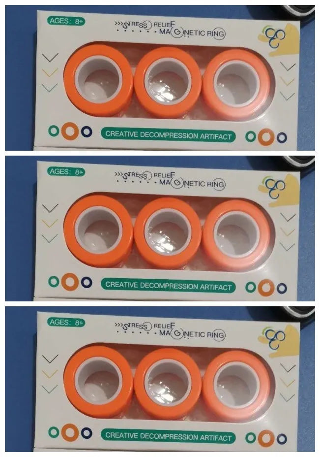 Magnetic finger rotating ring plastic fidget toy 1.8cm inner 3.2cm outer diameter