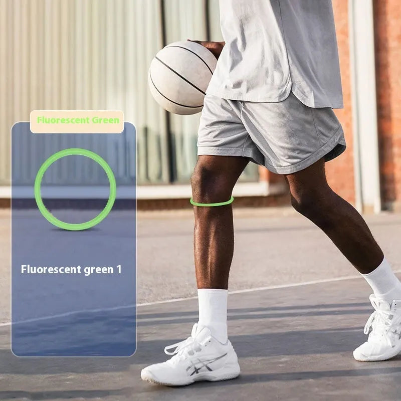 Basketball knee pad with silicone construction and elastic bone strip in black colour
