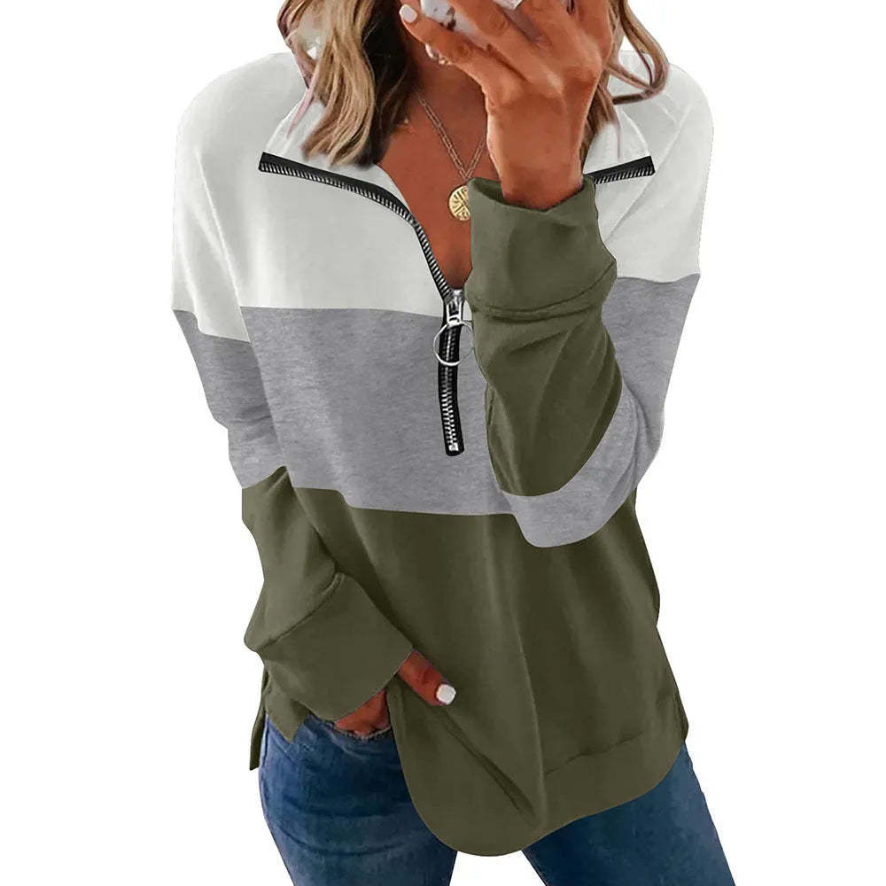 Women's long-sleeved loose fit leopard print pullover sweater in multiple colours