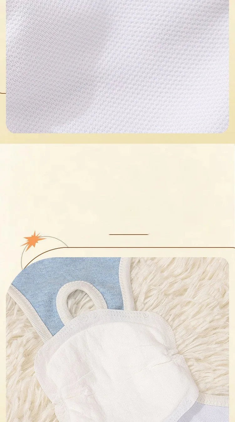Pure cotton dog safety pants in light blue with elasticated waist, four sizes available
