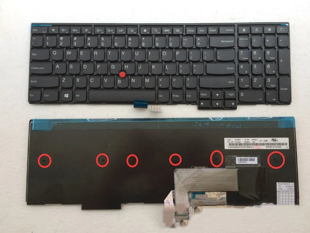 Black USB wired replacement keyboard for Lenovo E531 laptop