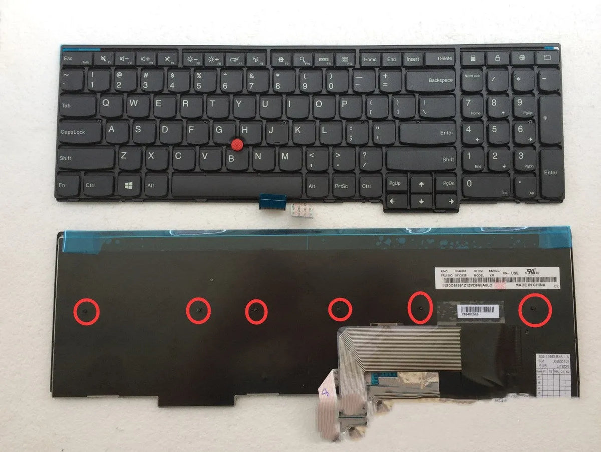 Black USB wired replacement keyboard for Lenovo E531 laptop