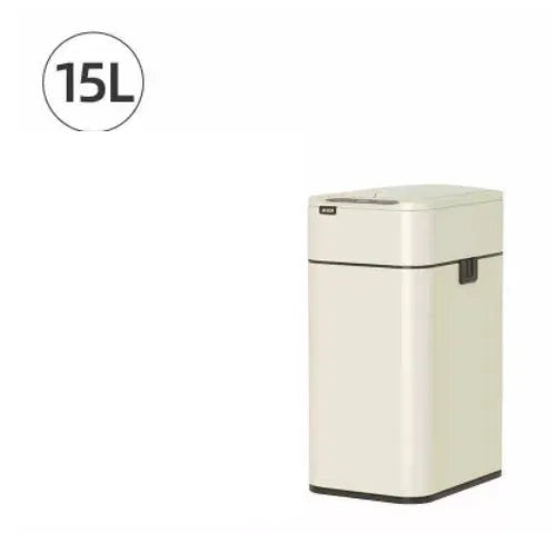 Stainless steel inductive smart trash can with square design and 26+ litre capacity