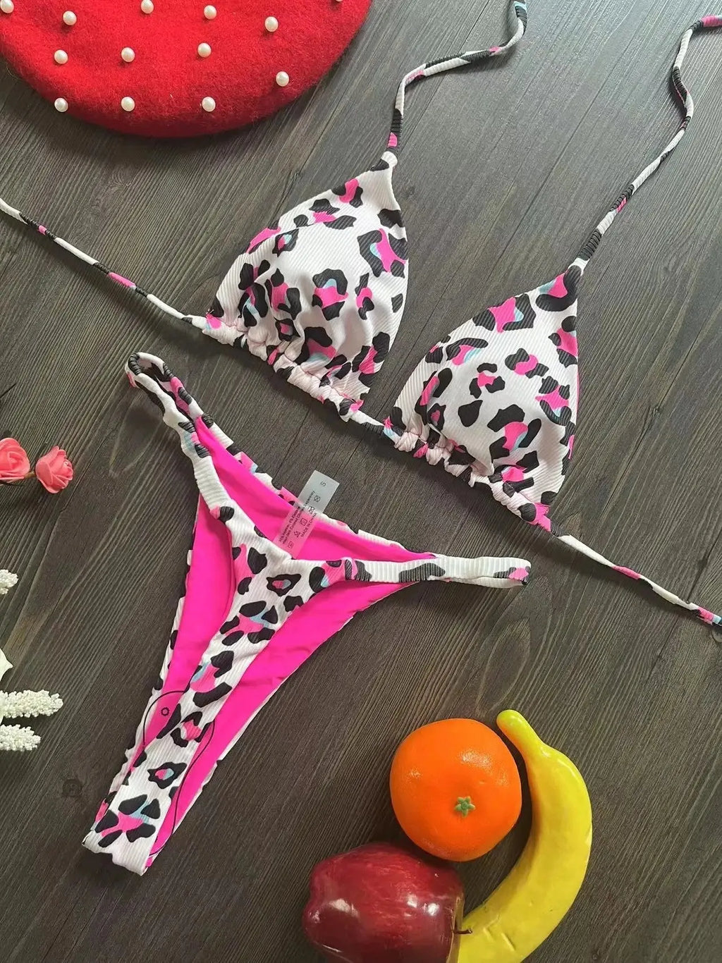 Women's printed bikini swimsuit in a briefs style with quick-dry fabric, shown in colour RT2110.