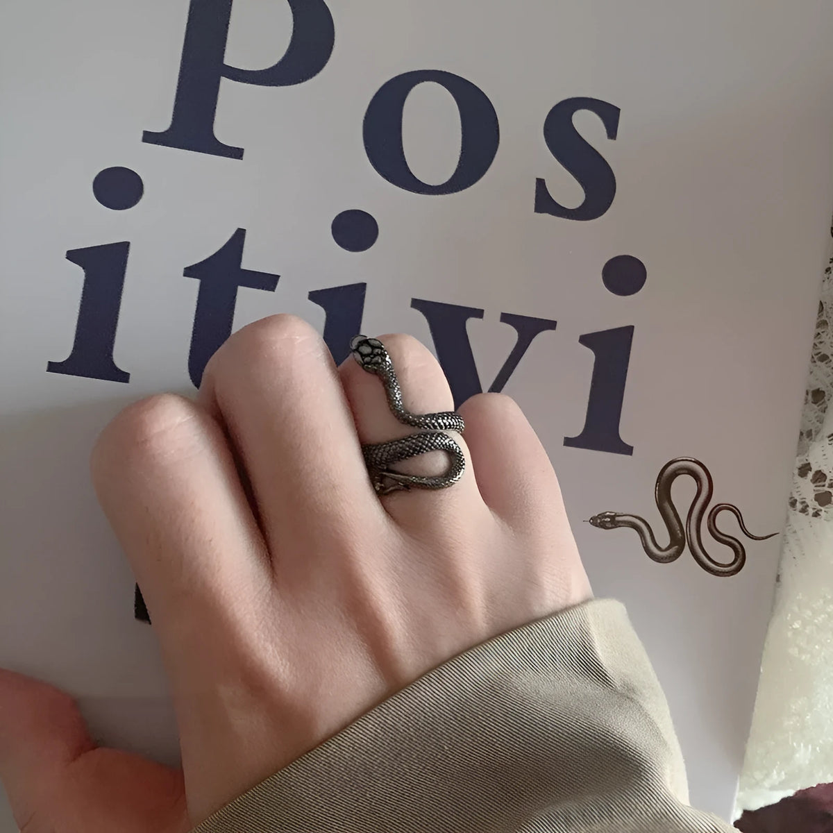 Punk ring for women, size 9, ancient silver or black, alloy with silver or gold plating