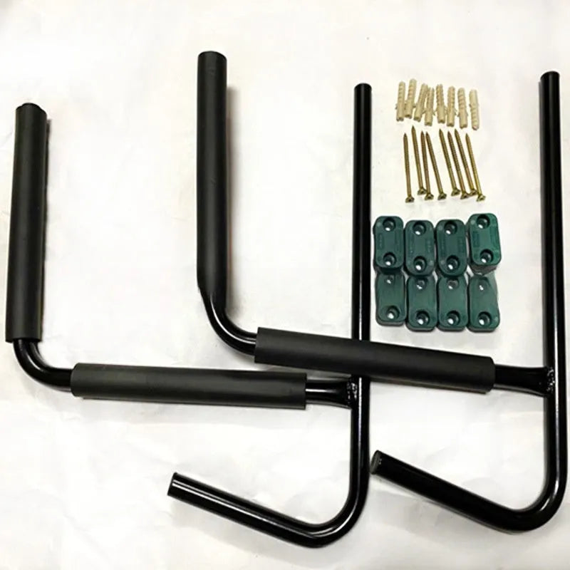 Carbon steel kayak wall hanger rack for storage, dimensions 43cm by 38cm