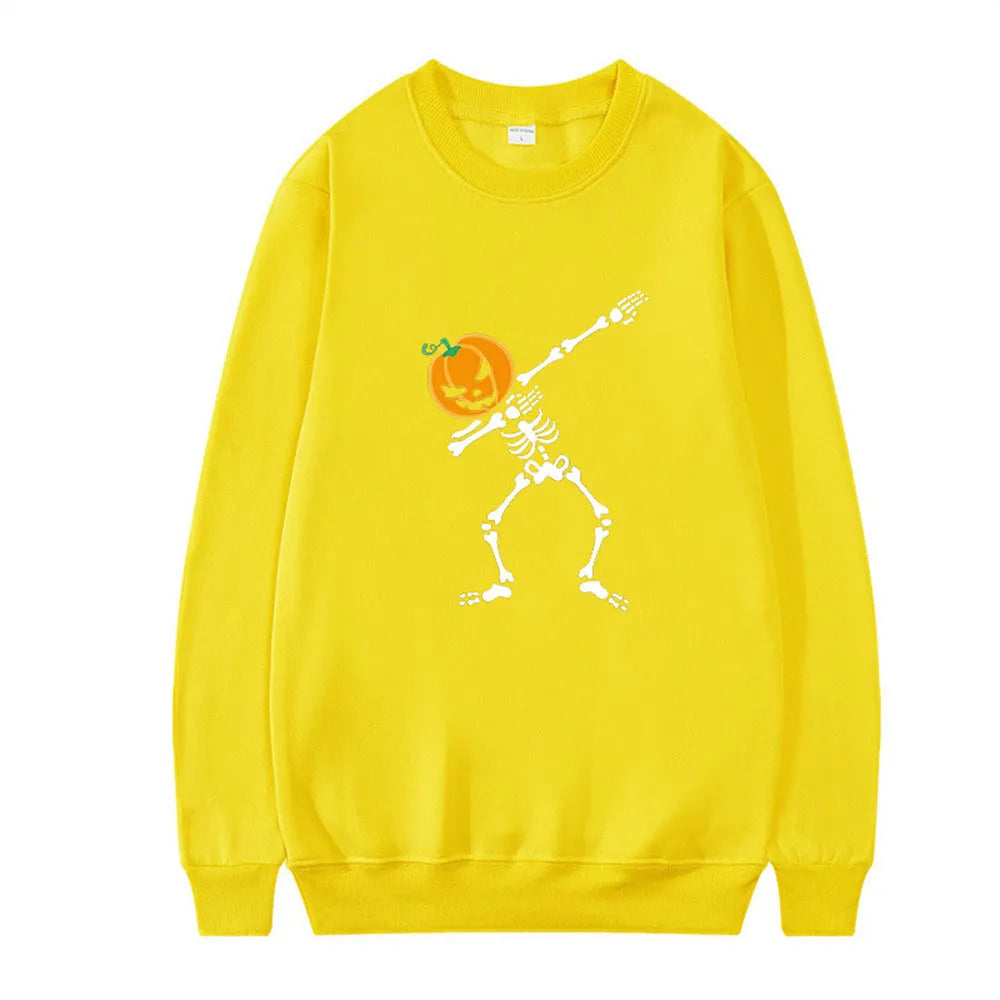 Women's printed long sleeve crew neck top in a cotton polyester blend, shown in assorted colours.