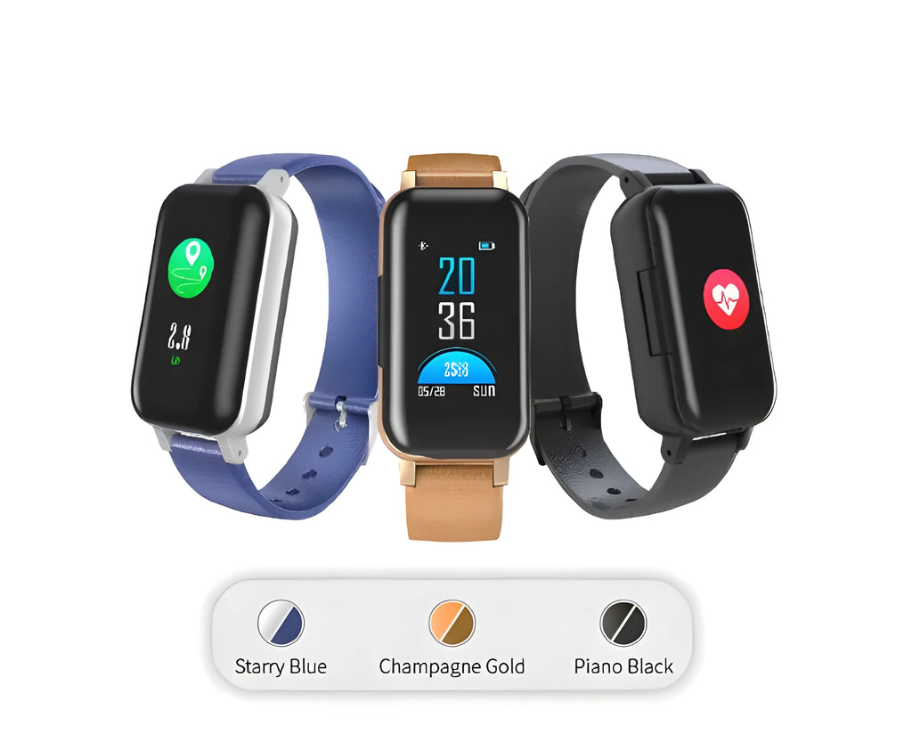 Intelligent environment smartwatch band in black with life waterproof design, 250mm length