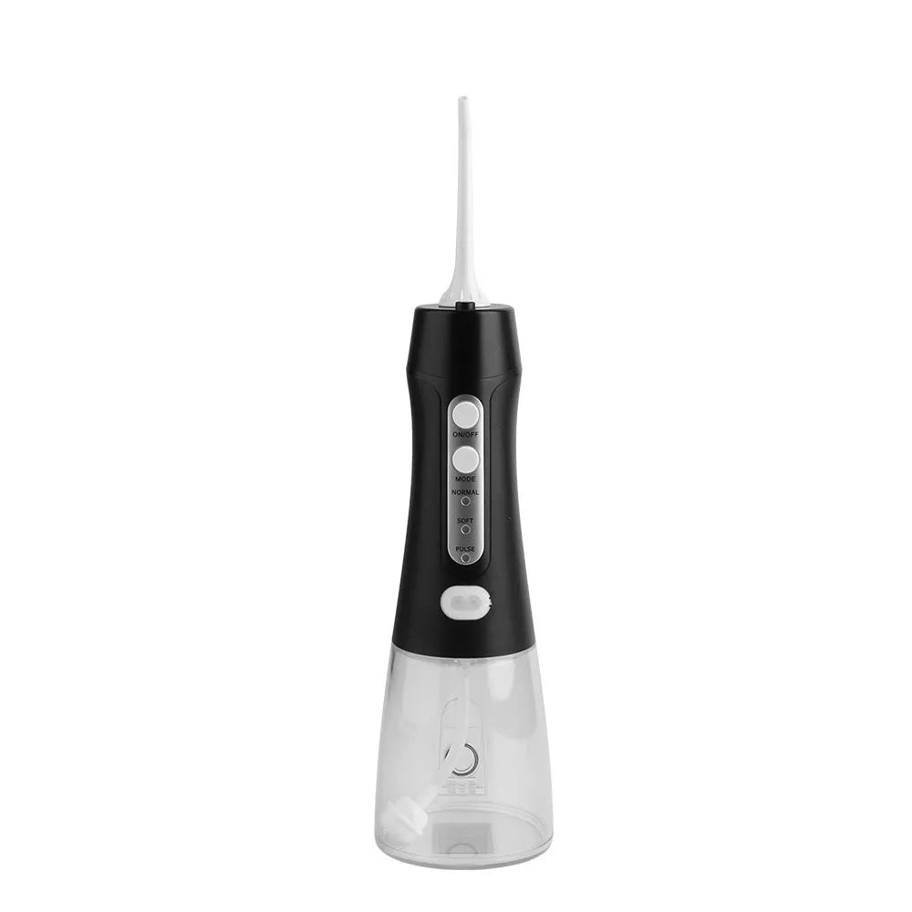 Portable electric tooth pulse water flosser with 300ml tank and three pressure modes in avocado green