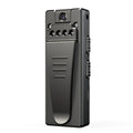 Black 1080p HD DV camera on a stand with a rotated lens, showing its compact design.