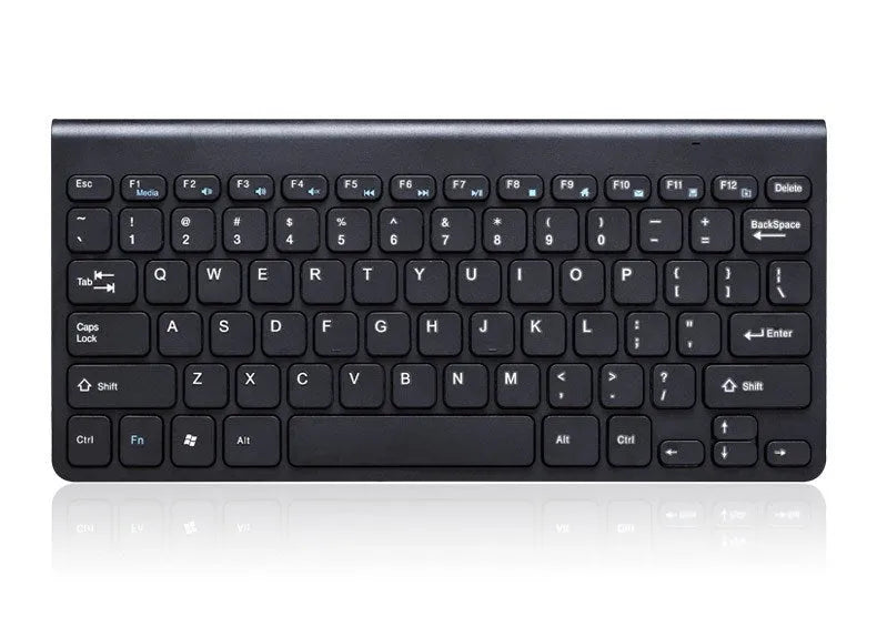 Black wireless keyboard and mouse set with 2.4GHz receiver showing 78 keys and 4 mouse buttons