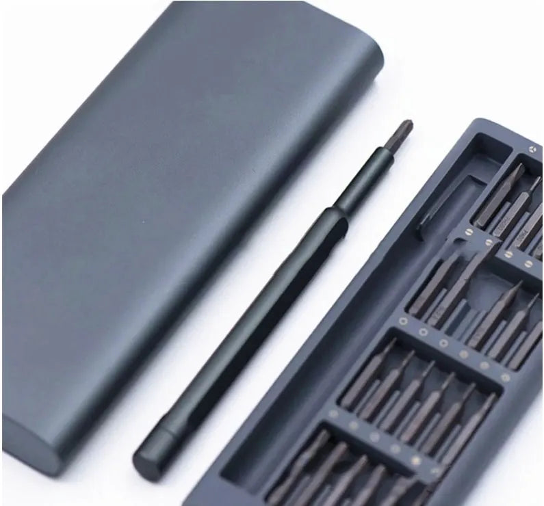 24 in 1 grey refined aluminium alloy screwdriver set with S2 steel magnetic bits