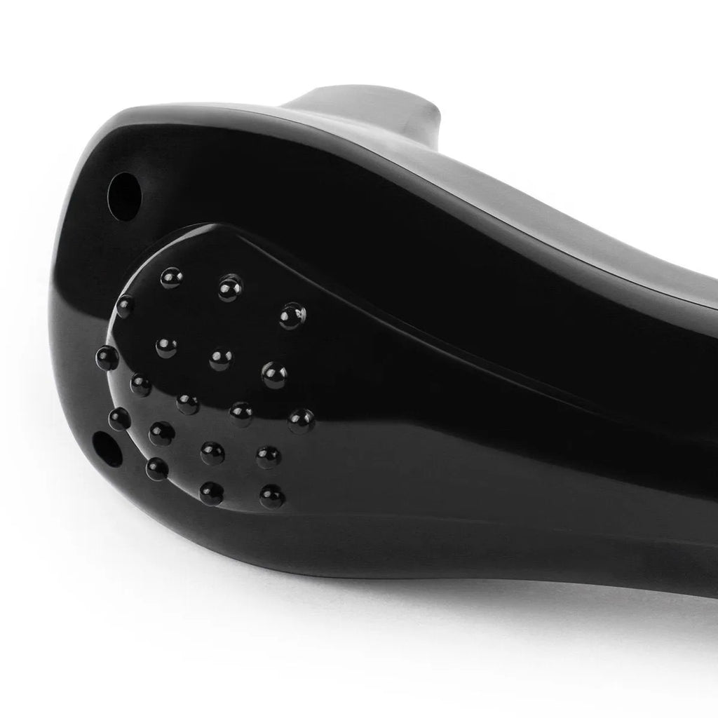 Black folding body electric shaver for whole body hair removal, uses AA batteries.