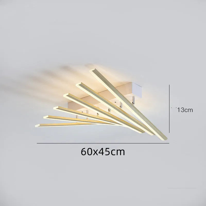 6-head 50cm LED ceramic ceiling light in black or gold wave style with white or warm light