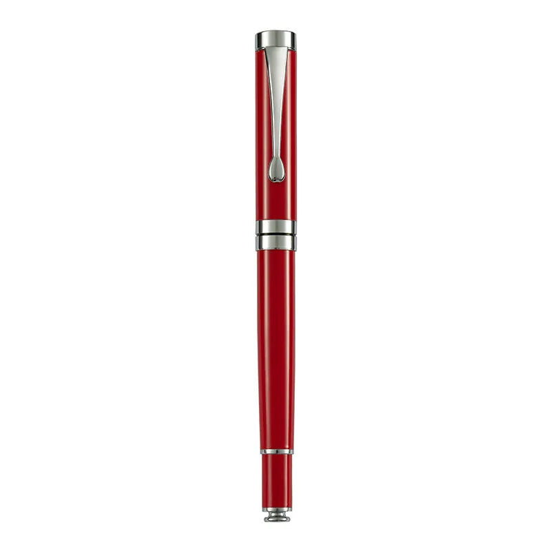 Metal fountain pen with fine F-0.5mm nib, black gold clip finish, 140mm length