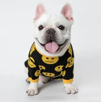 MK9 smile sweater for dogs and cats in black wool knit casual style