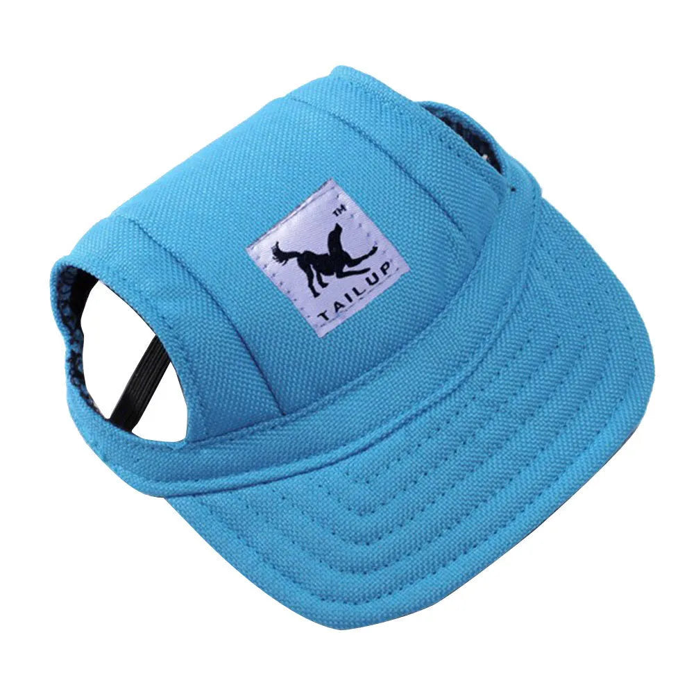 Oxford cotton dog sun hat in baseball cap style for small medium pets outdoor tourist use