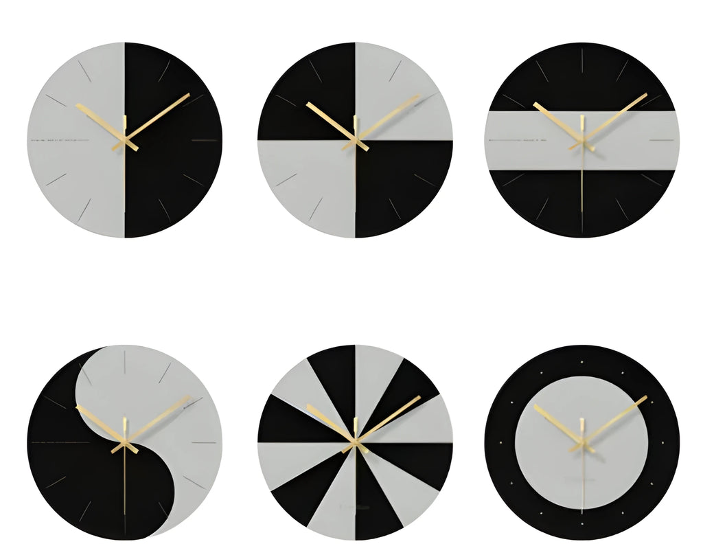 Minimalist transparent tempered glass wall clock with silent movement on a white wall