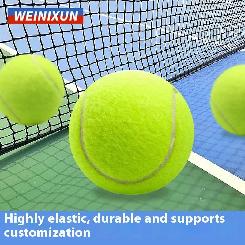 Pack of 10 high-elastic training tennis balls in multi-colour chemical fibre construction
