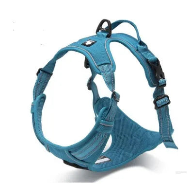 Truelove reflective nylon dog harness in orange with 3M webbing and back handle on a white background