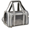 Pet travel backpack made of cationic linen fabric in blue colour, 44x28x28cm size for cats and small dogs