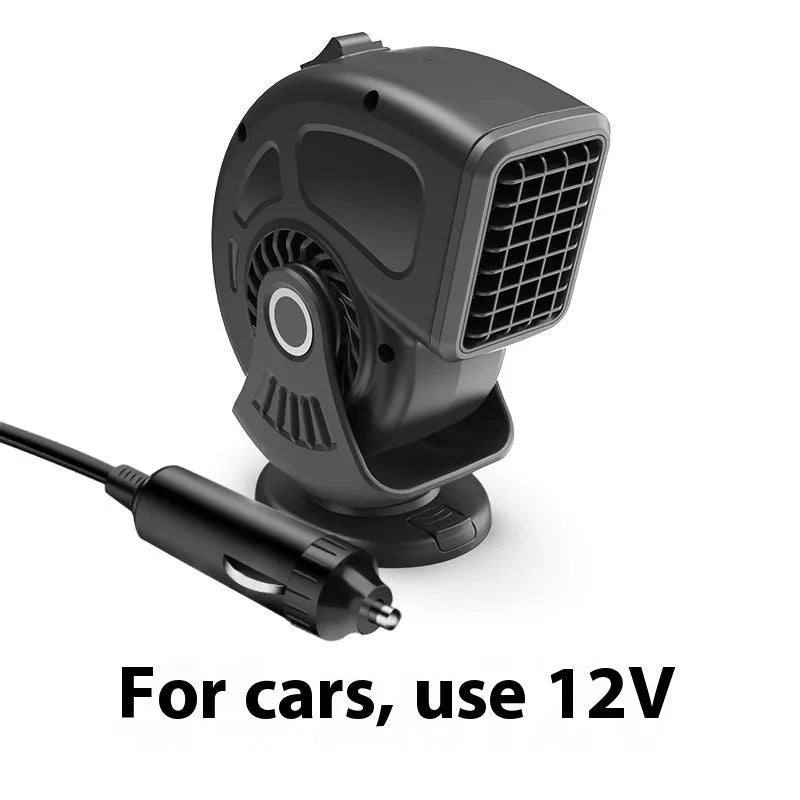 150W car warm air blower 12V 24V mini car heater in black or red for glass defogging
