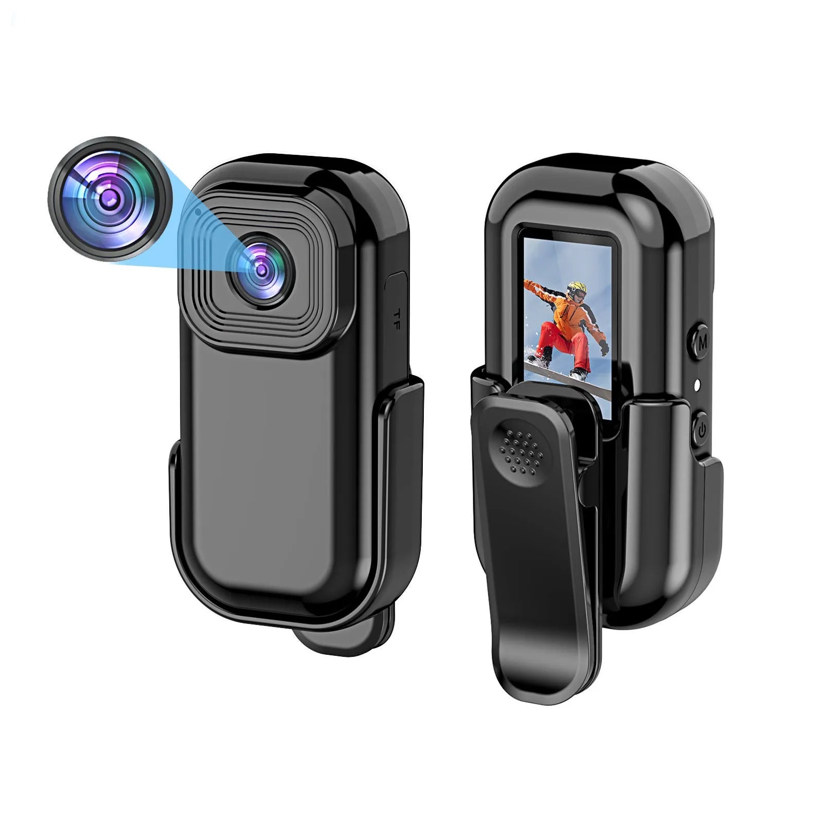 L8 Black outdoor sports recorder with thumb hole, 1080p HD, WiFi, compact plastic body