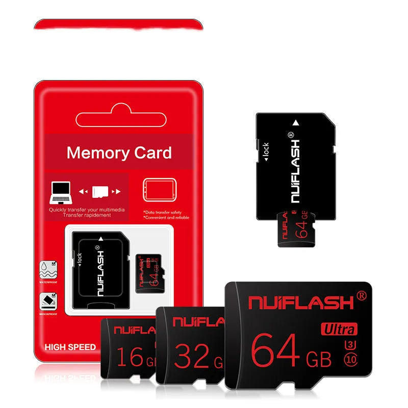 64GB Class 10 high speed micro SD memory card with adapter and write protection switch
