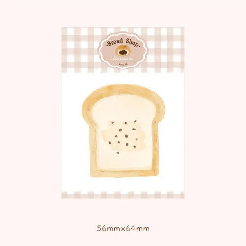 Pack of Food Bread Handbook Note Paper showing one of four designs on an 85mm by 120mm card.
