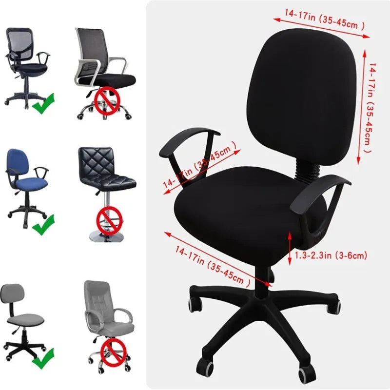 Printed stretch split office chair cover in abstract pattern, free size, polyester fabric for European and American household