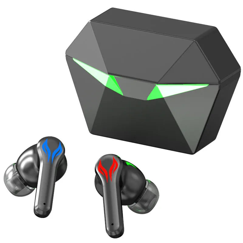 Cojinma J116 black true wireless earbuds with active noise cancellation and charging case on a white background
