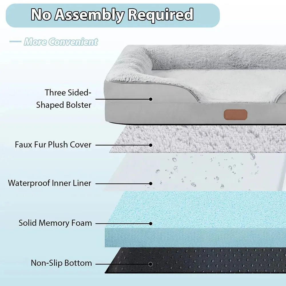 Waterproof Oxford fabric dog bed sofa mat for medium dogs cats with washable surface in L size