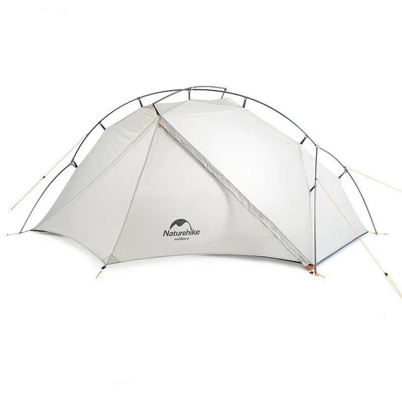 Ultra-light camping tent with aluminium alloy poles and 15D nylon plaid outer, Moonlight White, Single or Double