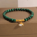 Women's white crystal lucky bamboo bracelet with adjustable high-rise design