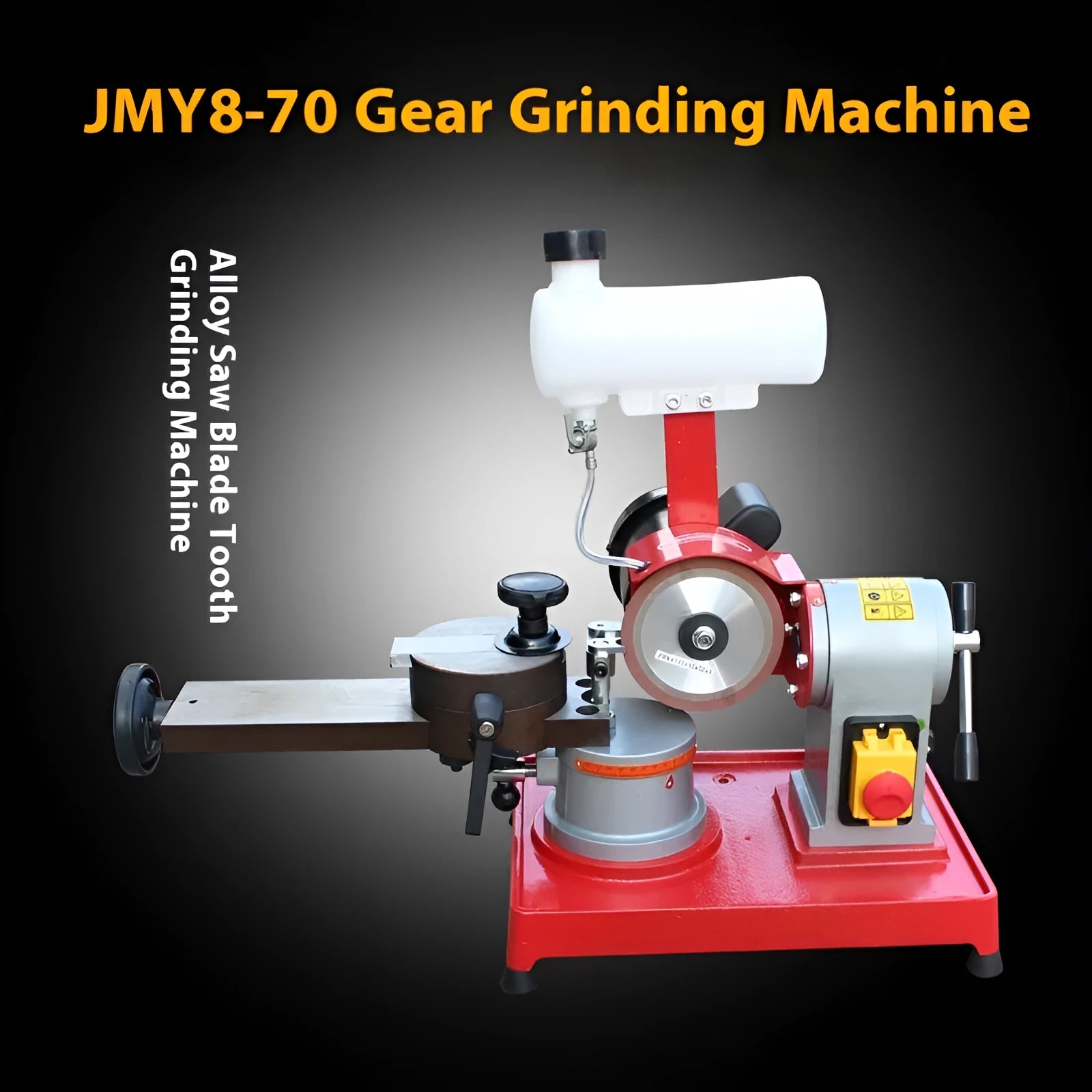 Manual woodworking sharpening machine for alloy circular saw blades on workbench