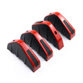 Four black ABS plastic triangle rear spoilers measuring 15cm with installation hardware