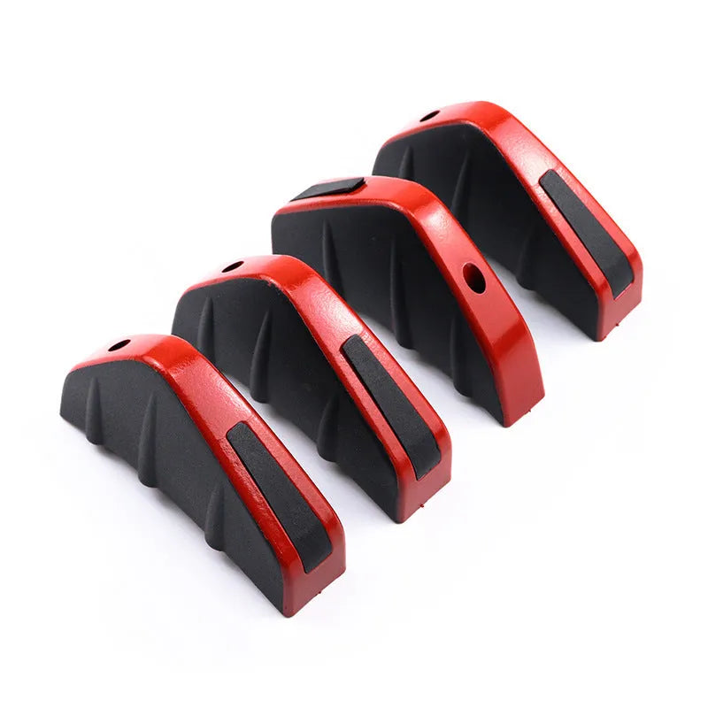 Four black ABS plastic triangle rear spoilers measuring 15cm with installation hardware