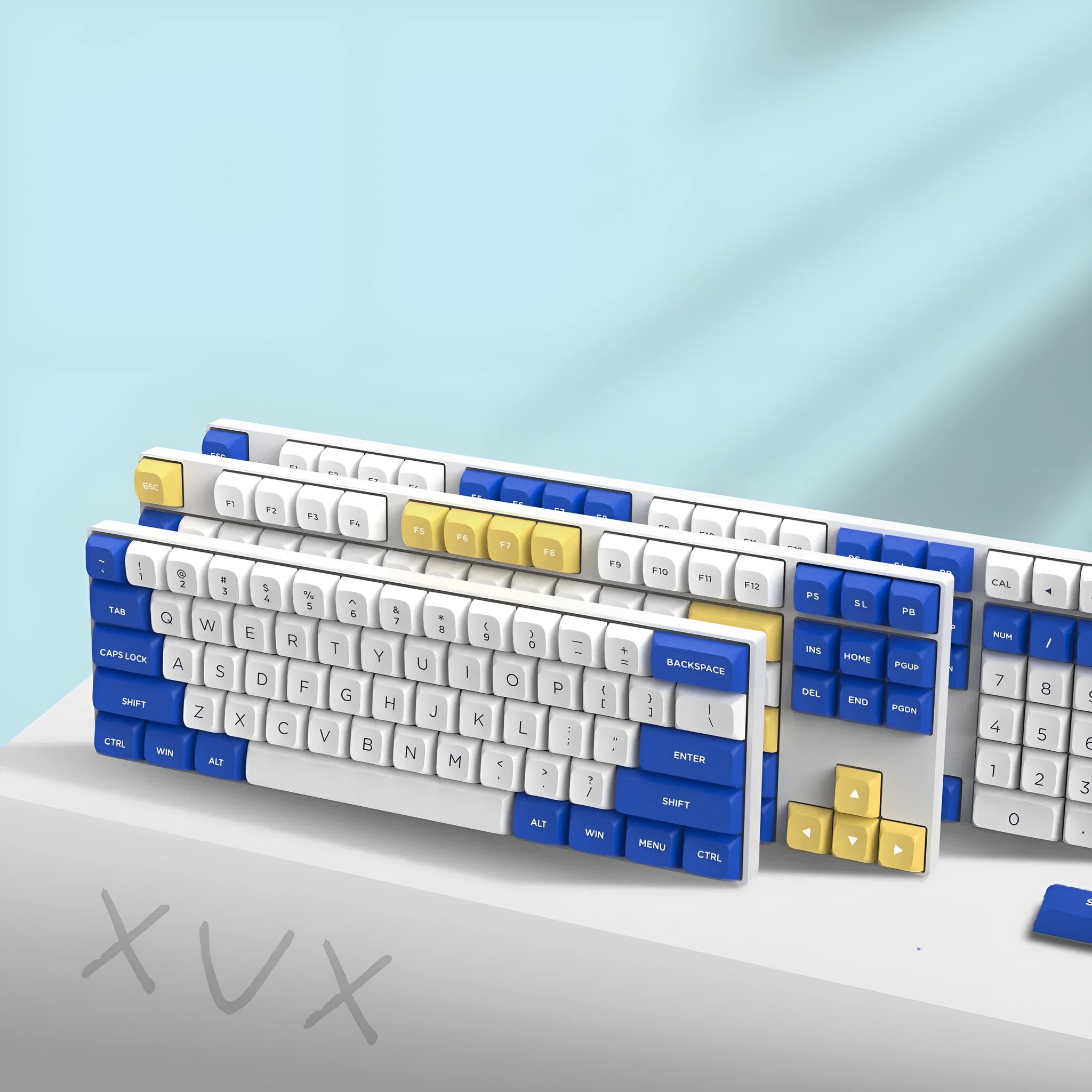 189 key PBT keycap set in Klein blue for mechanical MX switch keyboards
