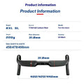 Carbon fiber road bicycle handle bar with a double line design, shown in red and black colour options.