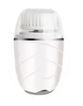 3-in-1 electric facial cleanser with dual speed brush heads and waterproof body in gold, pink, and white