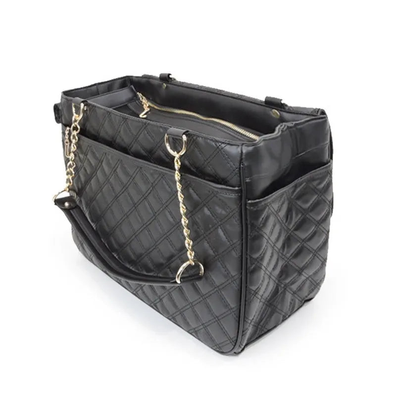 Portable pet bag for Teddy pets made from PVC material, medium hardness, black colour option