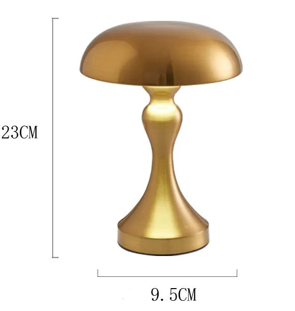 Bronze metallic USB charging desk lamp with touch control for white, warm, and natural light settings.