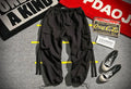 Ribbon Cargo Pants with elasticated waistband and pockets in Black, Gray, and Red colour options