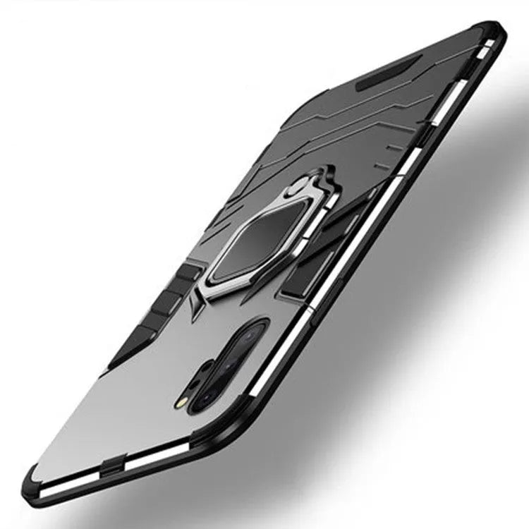 Iron Man magnetic mobile phone case for Samsung in black, blue, and red colours.
