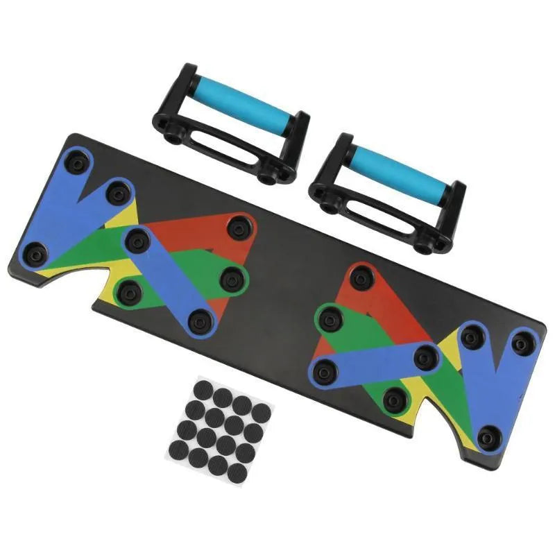 Power Press push up board with nine colour-coded positions, ABS plastic, 59.5 x 18.3 cm