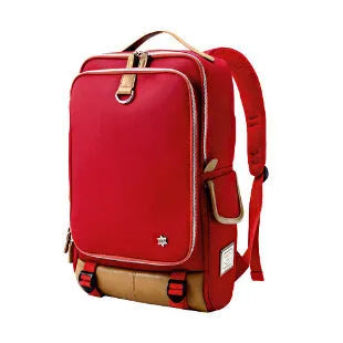 Men's modern Oxford cloth backpack in seven colour options showing dimensions of 30cm wide by 16cm thick by 46cm high